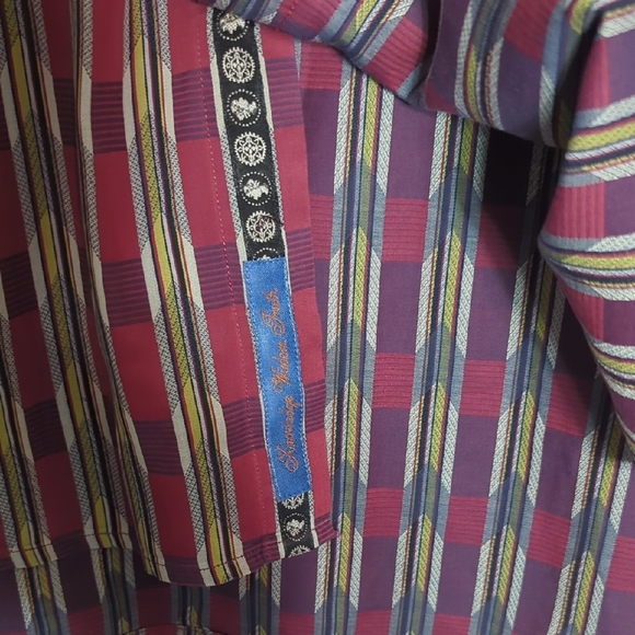 Robert Graham Mens Shirt Button Down Multicolor Plaid Cotton Silk Christmas XL - Picture 15 of 15